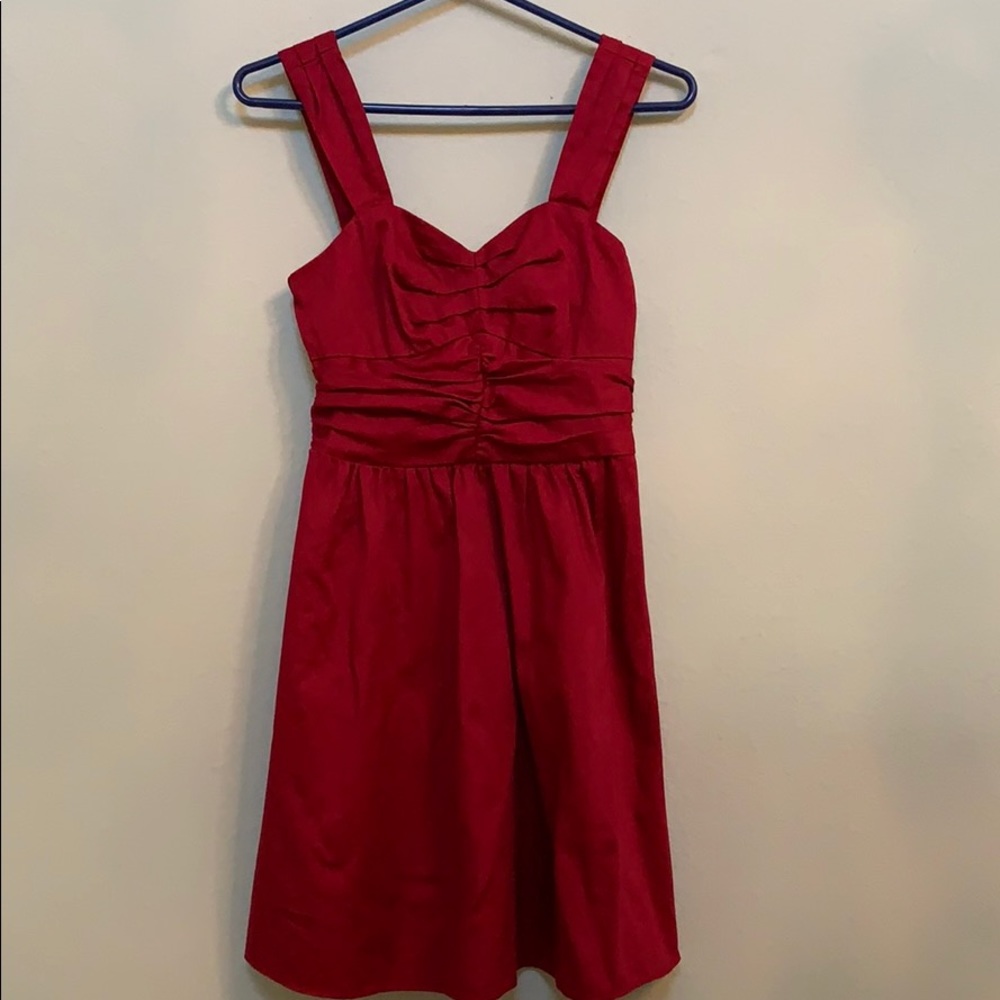 Express red woven spring dress